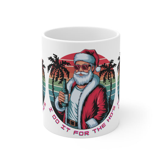 "I Do It for the Ho’s" Retro Santa Mug - 11oz