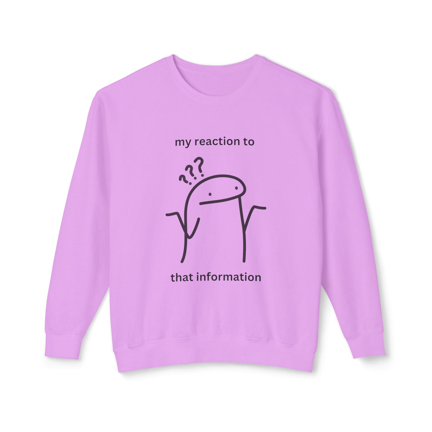 "My Reaction to That Information" Crewneck Sweatshirt – The Ultimate Wearable Mood